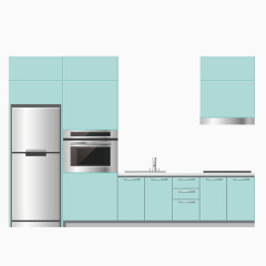 蓝色矢量橱柜设计