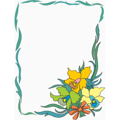 矢量手绘花朵边框