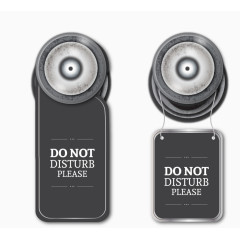 矢量手绘圆形门把手挂牌