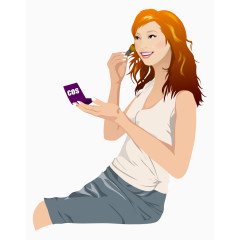 坐姿化妆金发性感美女