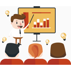 矢量手绘做讲解的男人