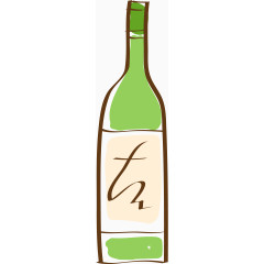 矢量手绘香槟素材