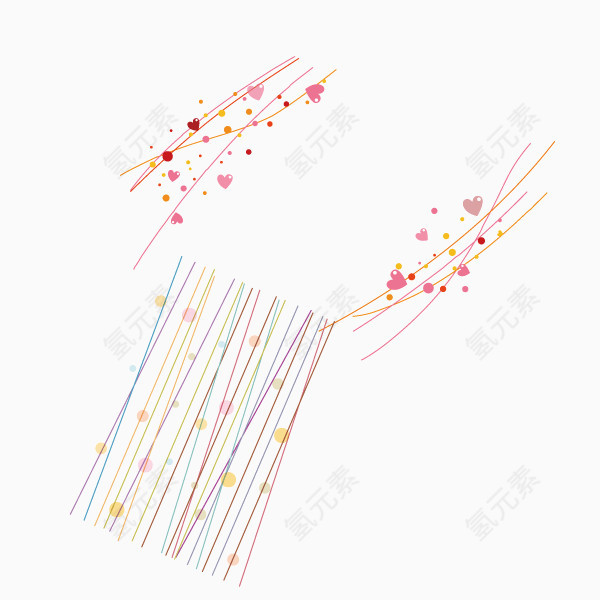 背景banner背景元素 线条五彩 小清新