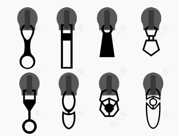 矢量创意拉链扣