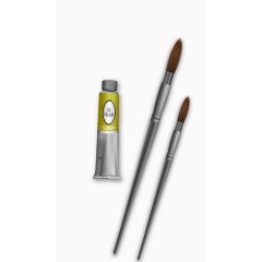 矢量卡通油画笔用品