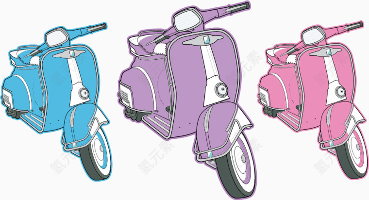 矢量彩色电动车