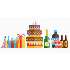 卡通生日宴会矢量图