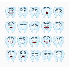 卡通牙齿表情