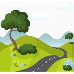 卡通乡间小路