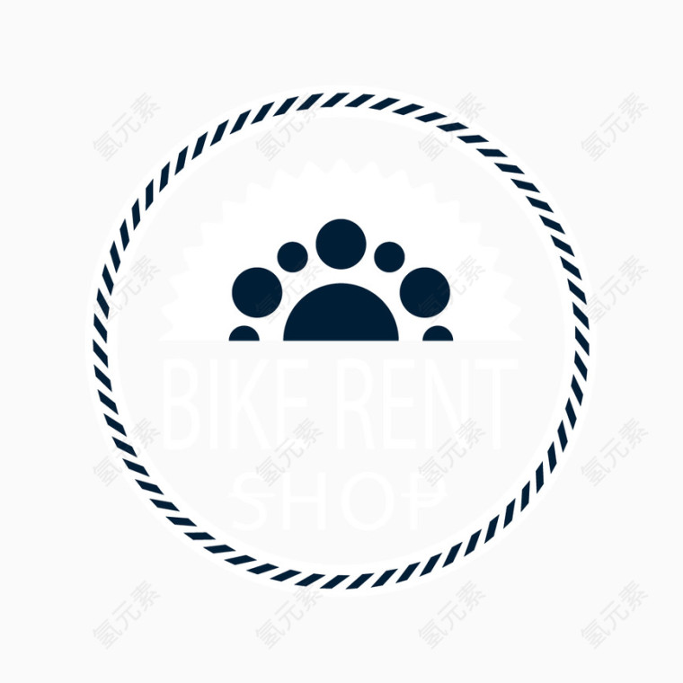 创意自行车店徽章矢量素材