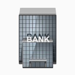 黑色渐变玻璃质感银行大楼