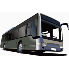 矢量黑色大巴车