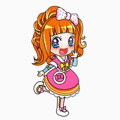 打招呼的卡通可爱小女孩1