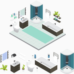 矢量洗手间设计