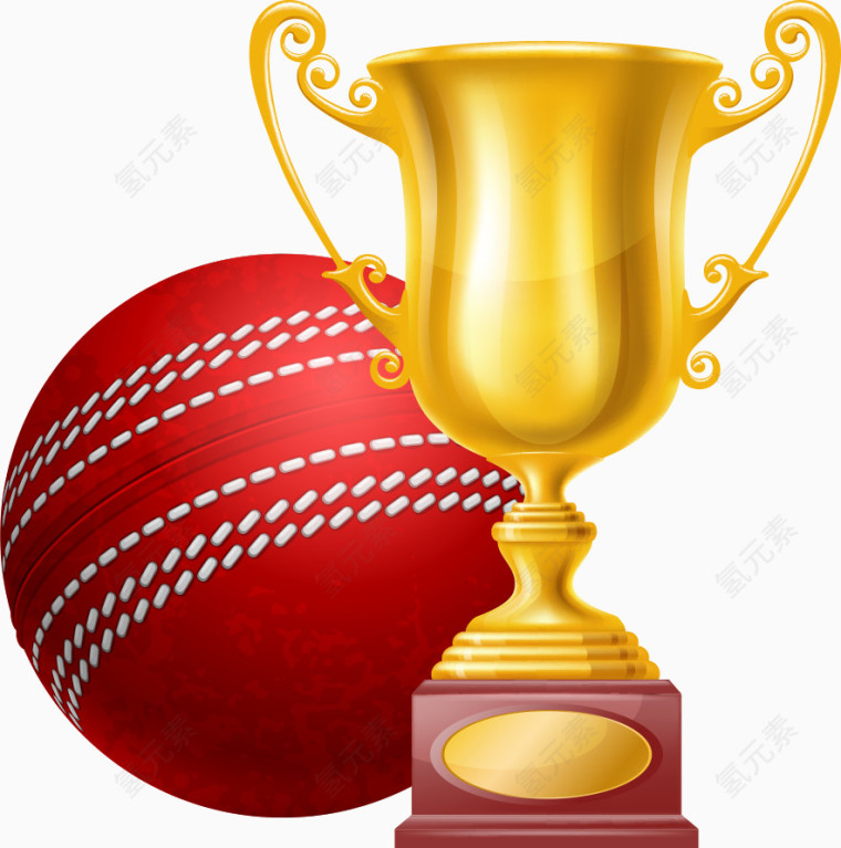 矢量奖杯和红球