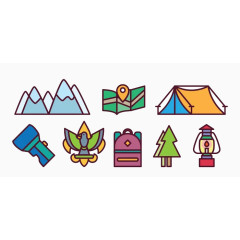 可爱风格旅游图标