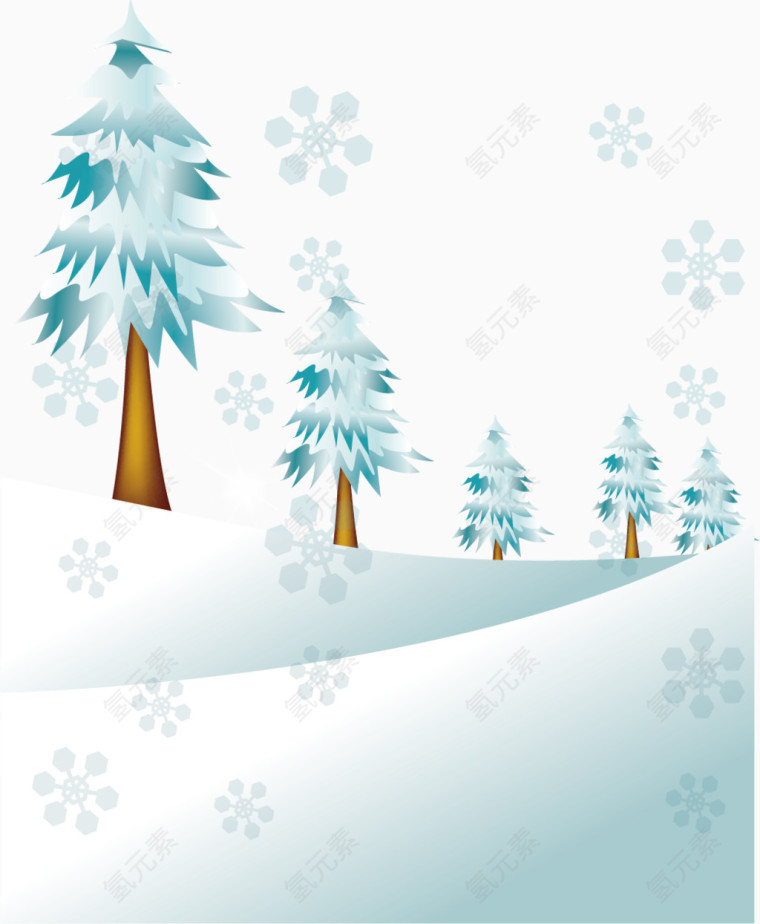 松树大雪