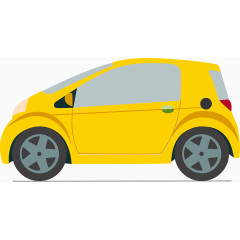 卡通黄色小车矢量图