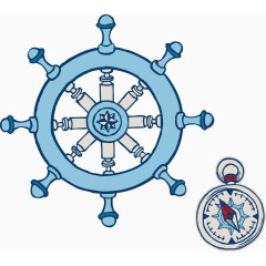 指南针和轮船转盘