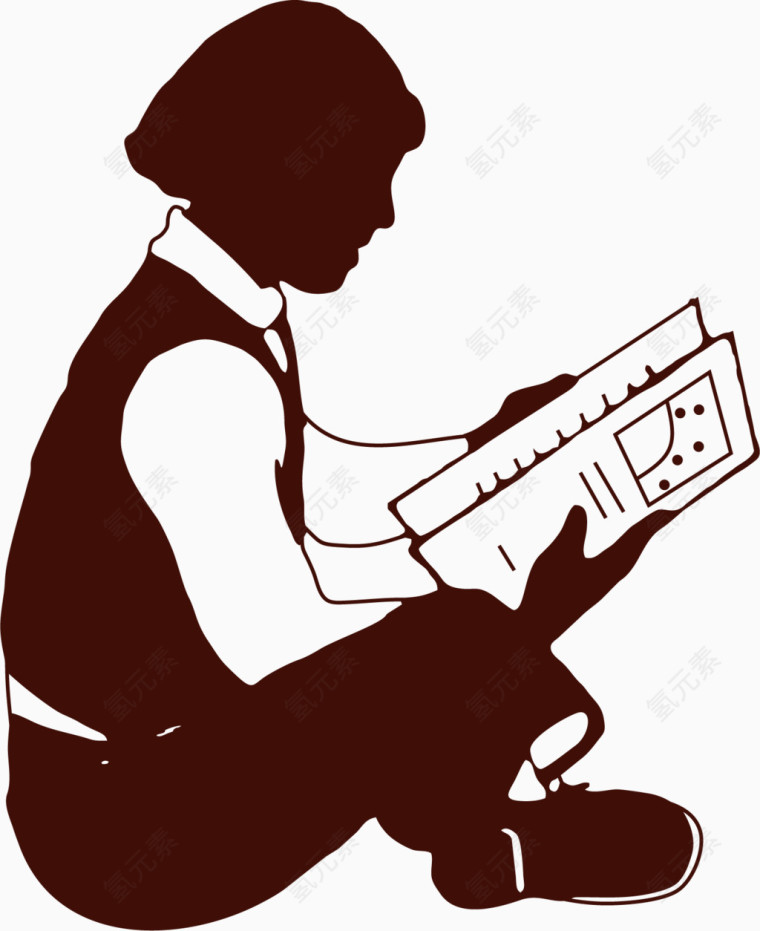 读书矢量广州剪影