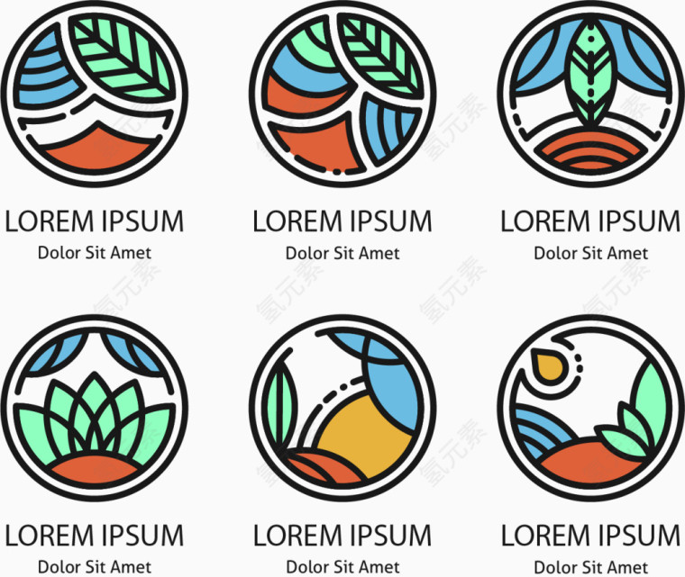 圆形抽象图案商务标志