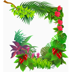 唯美绿色花卉边框