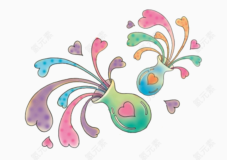 彩绘花瓶图片素材元素