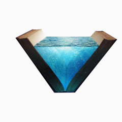 蓝色创意矩形素材