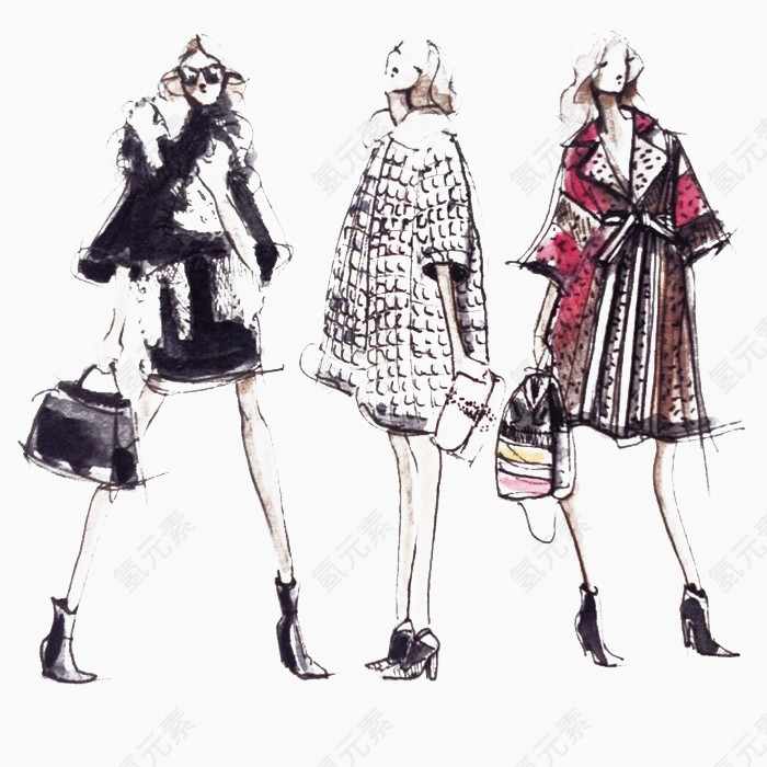 高端女装设计插画稿