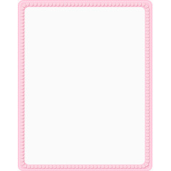 心形装饰长方形粉色边框