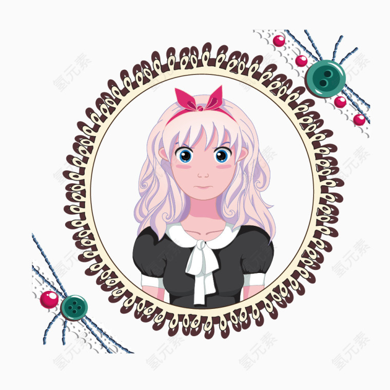 花纹头像框镜子