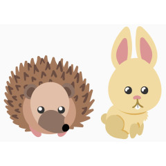 刺猬小兔子动物