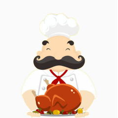扁平厨师形象插画