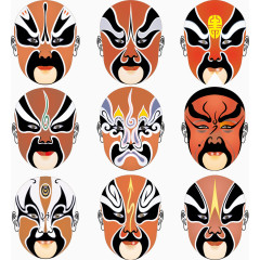 矢量京剧脸谱素材红脸