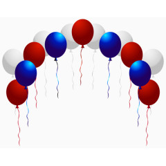 红蓝白美式气球