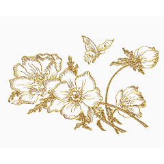 鲜花蝴蝶金属花纹