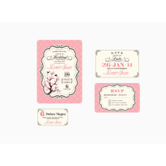 矢量粉色婚礼邀请函