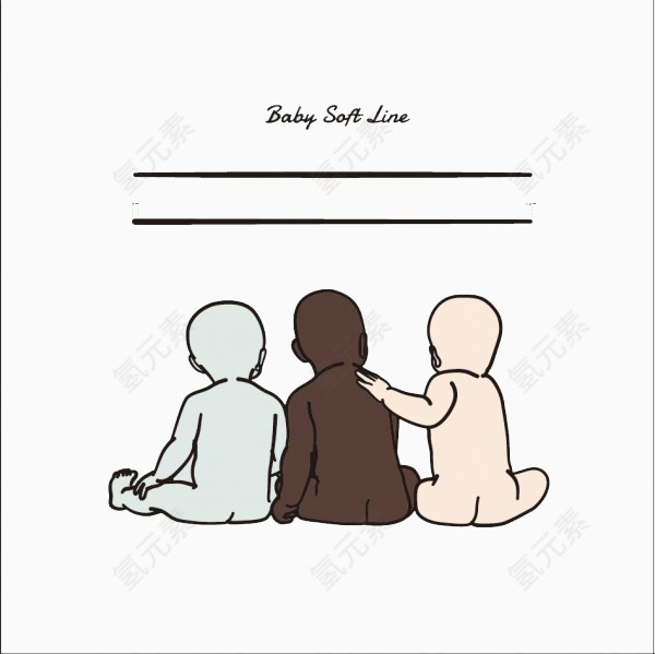 三个卡通人物背影