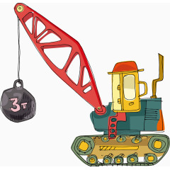 手绘市政起重机