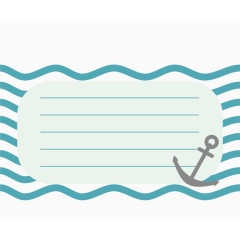 矢量蓝色海浪日记本素材