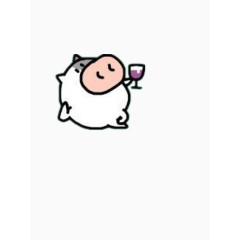 喝红酒的小粉猪