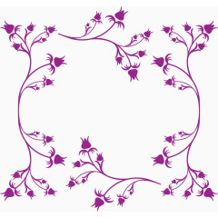 紫色花纹边框矢量图