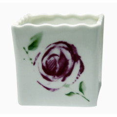 彩绘花纹方形杯