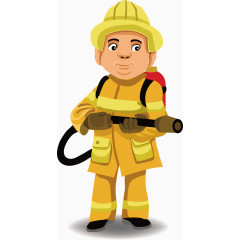 卡通消防员矢量图