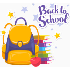 矢量书包和苹果