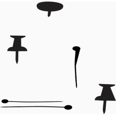 黑色图钉剪影