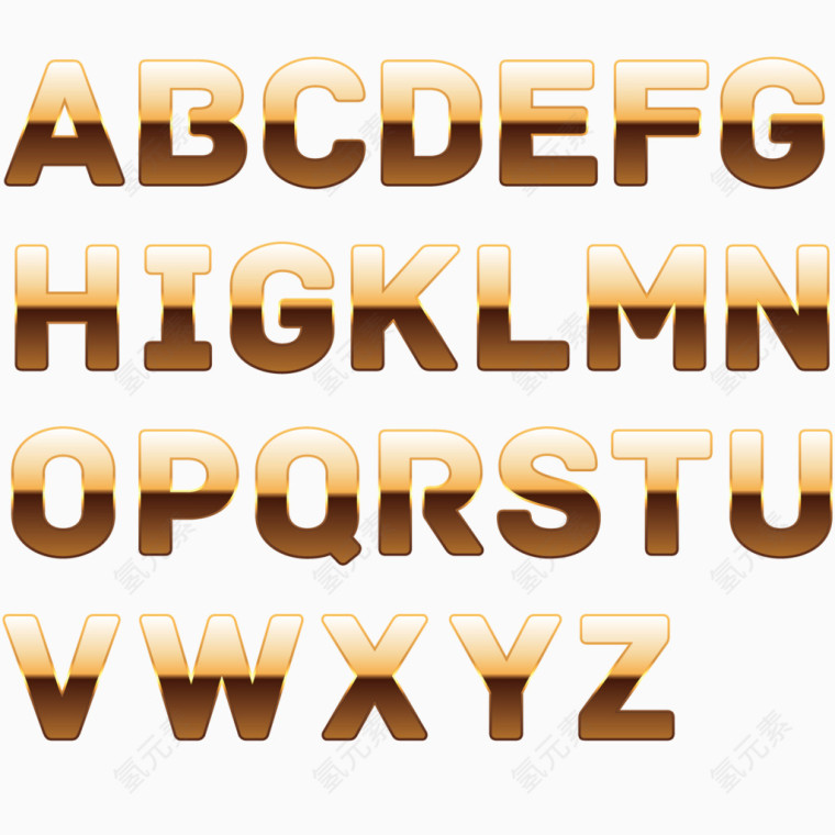 金属色26英文字母