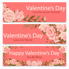 矢量情人节花卉横幅