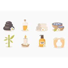 卡通健康养生足疗竹子