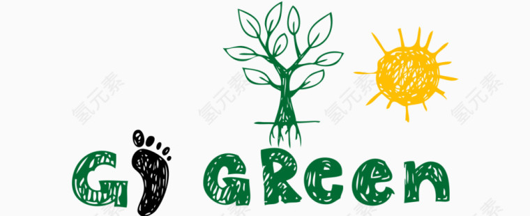 矢量环保绿色eco生态
